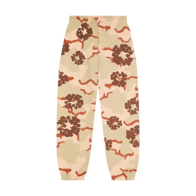 DENIM TEARS JOGGERS TAN CAMO COTTON WREATH - kleostreetwear