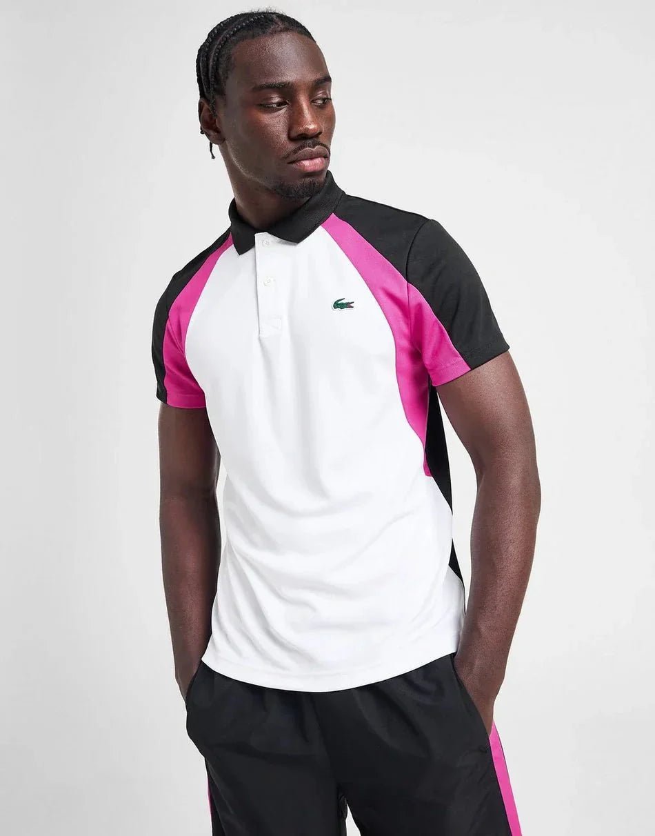 Lacoste Polo à blocs de couleurs avec logo au dos - kleostreetwear
