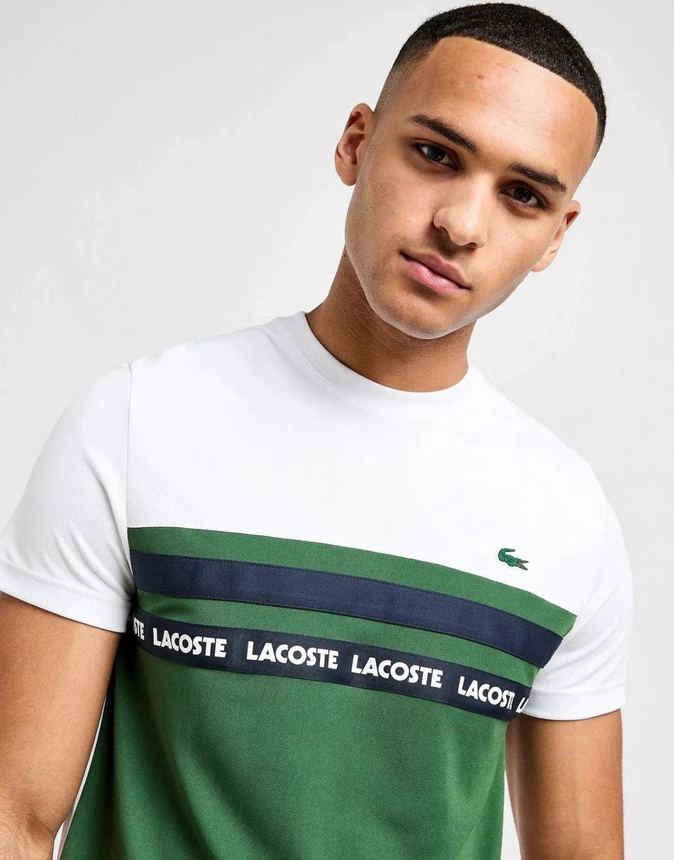 Lacoste T-shirt Colour Block Tape Homme - kleostreetwear