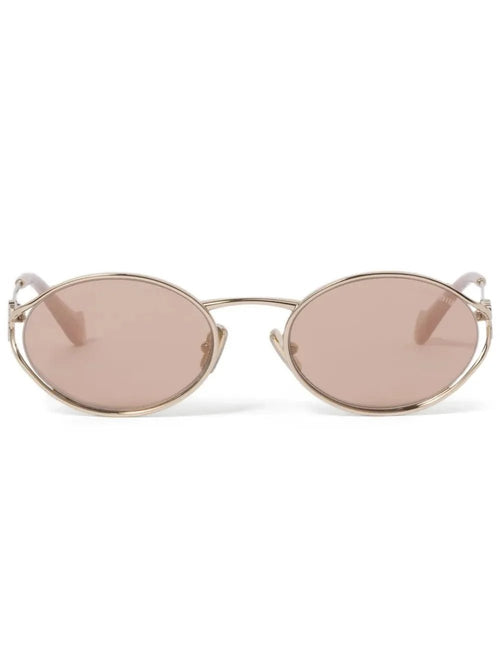 Miu Miu Eyewear lunettes de soleil CC à monture ovale - kleostreetwear