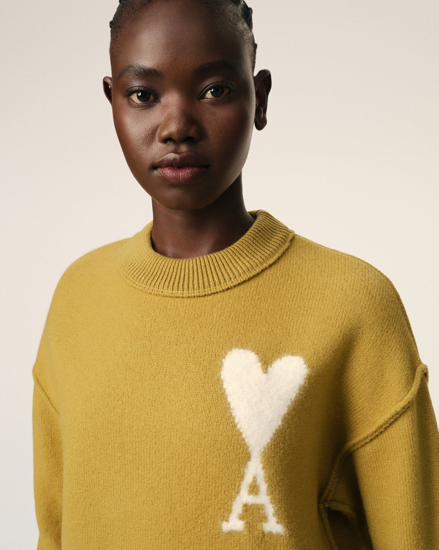 MUSTARD WOOL AMI SWEATER - kleostreetwear
