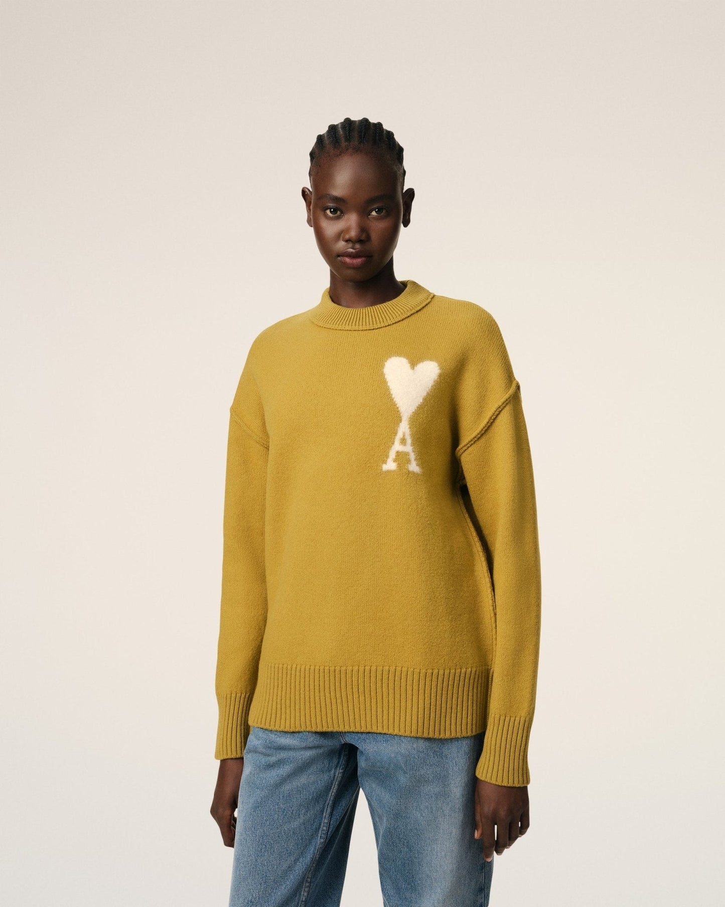 MUSTARD WOOL AMI SWEATER - kleostreetwear