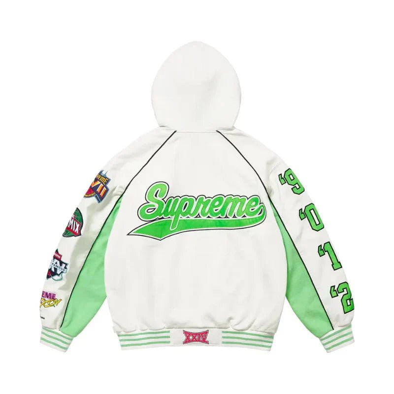 SUPREME ZIP HOODIE PLAYOFFS WHITE - kleostreetwear