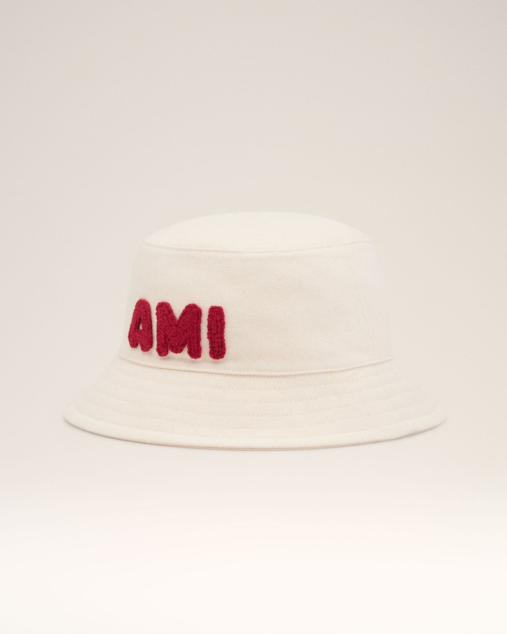 BEIGE COTTON AMI PATCH BUCKET HAT - kleostreetwear