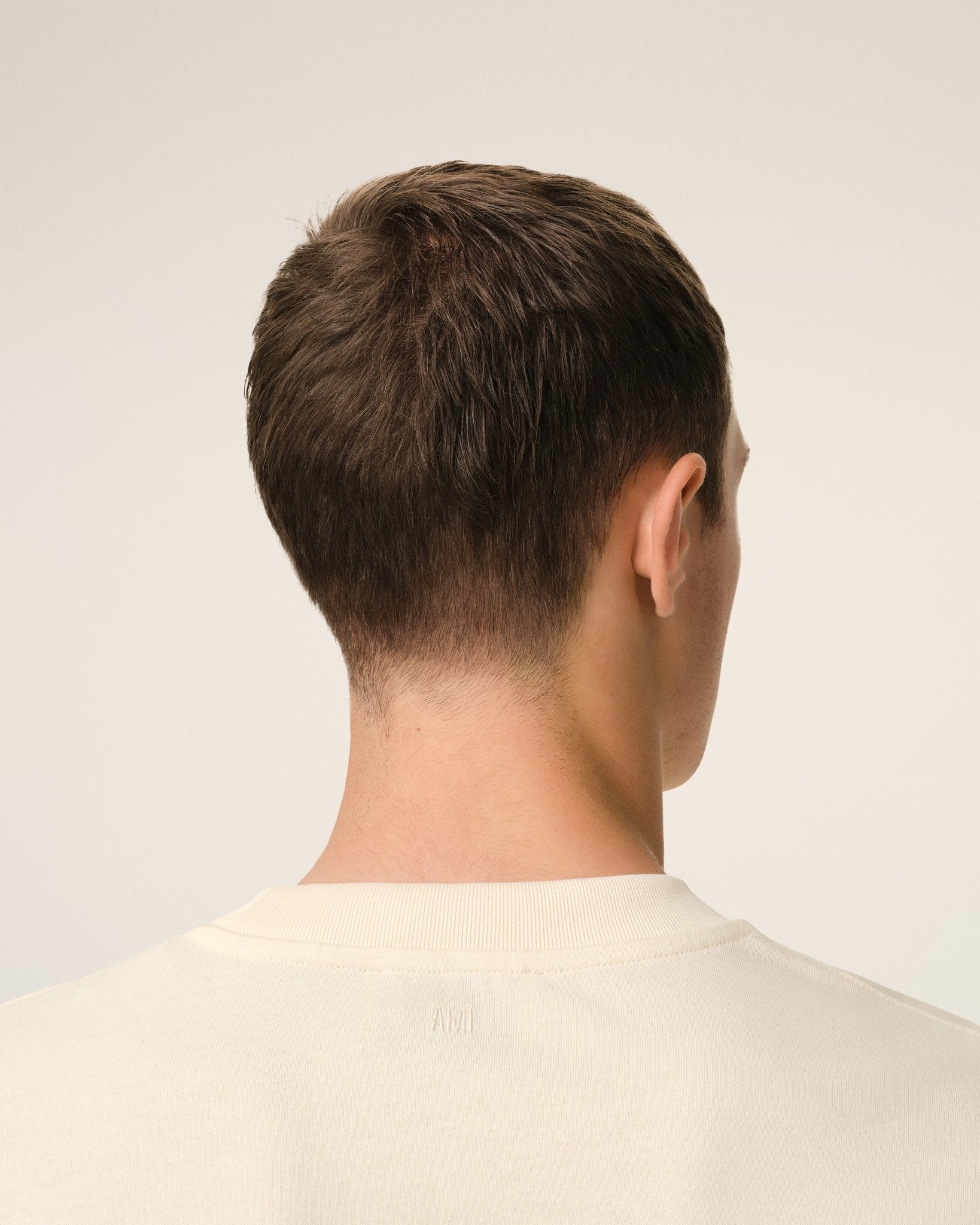 BEIGE COTTON AMI PATCH T - SHIRT - kleostreetwear