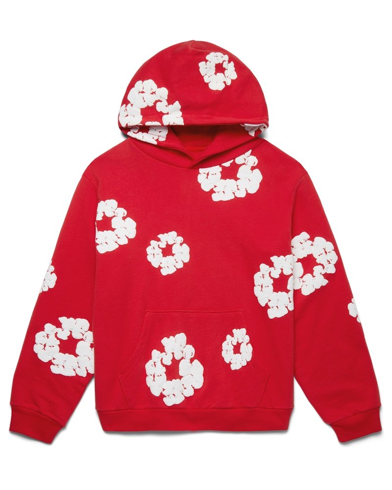 DENIM TEARS HOODIE COTTON WREATH RED - kleostreetwear