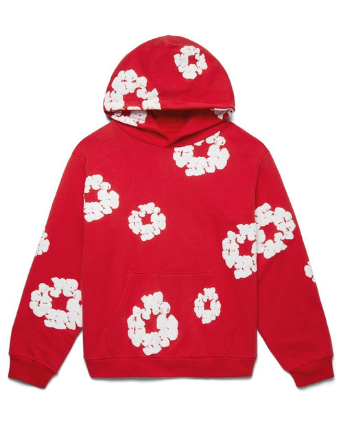 DENIM TEARS HOODIE COTTON WREATH RED - kleostreetwear