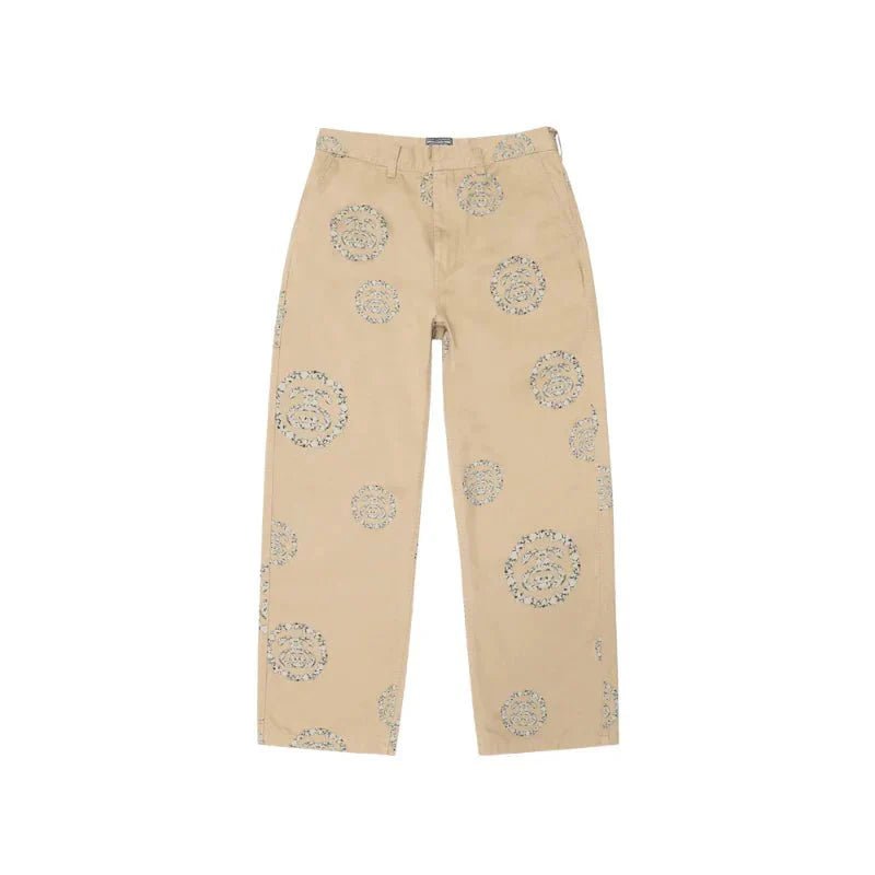 DENIM TEARS X STUSSY PANTS SS WREATH CHINO KHAK - kleostreetwear
