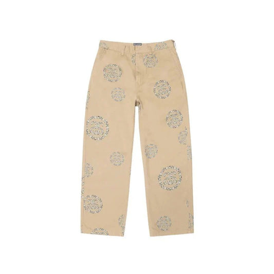 DENIM TEARS X STUSSY PANTS SS WREATH CHINO KHAK - kleostreetwear