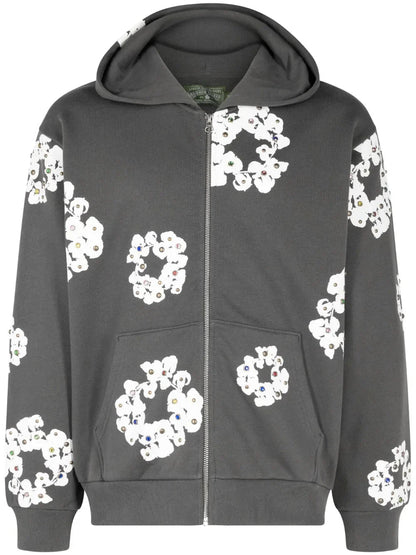hoodie zippé Rhinestone Wreath - kleostreetwear