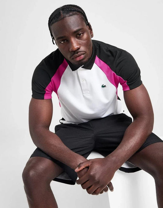 Lacoste Polo à blocs de couleurs avec logo au dos - kleostreetwear