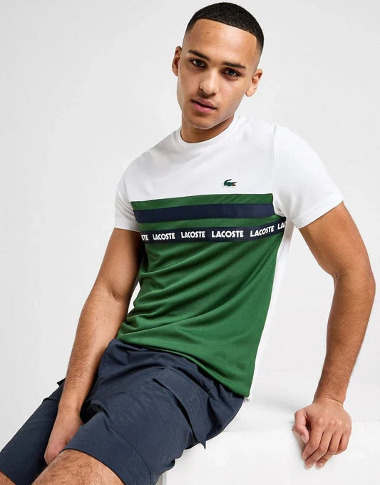 Lacoste T-shirt Colour Block Tape Homme - kleostreetwear