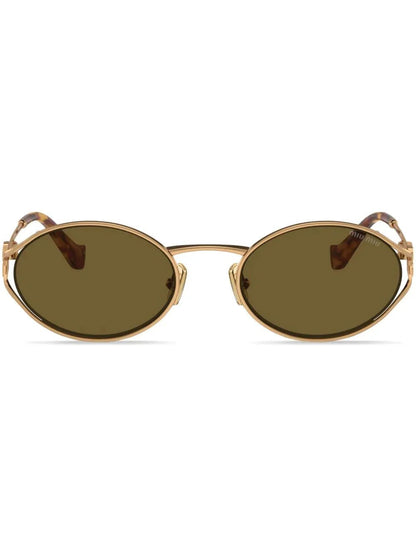 Miu Miu Eyewear lunettes de soleil à monture ovale - kleostreetwear
