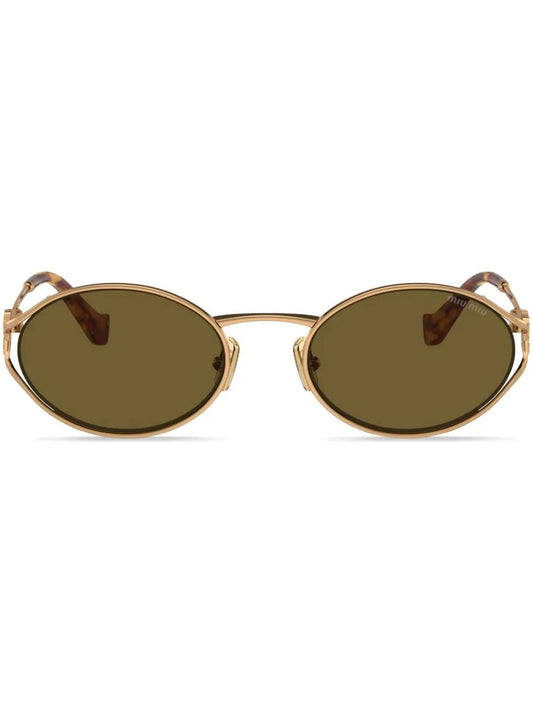 Miu Miu Eyewear lunettes de soleil à monture ovale - kleostreetwear