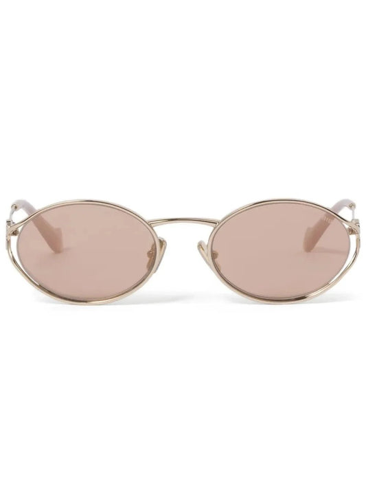 Miu Miu Eyewear lunettes de soleil CC à monture ovale - kleostreetwear