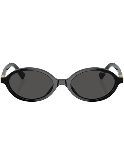 Miu Miu Eyewear lunettes de soleil ovales à logo - kleostreetwear