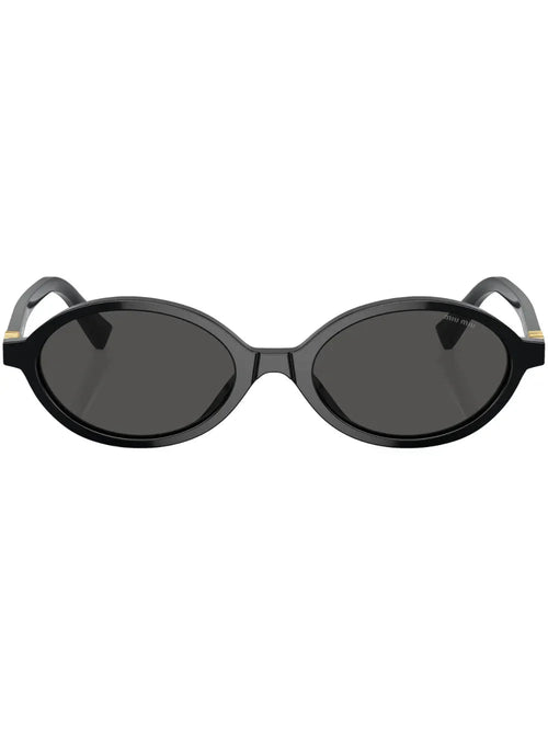 Miu Miu Eyewear lunettes de soleil ovales à logo - kleostreetwear