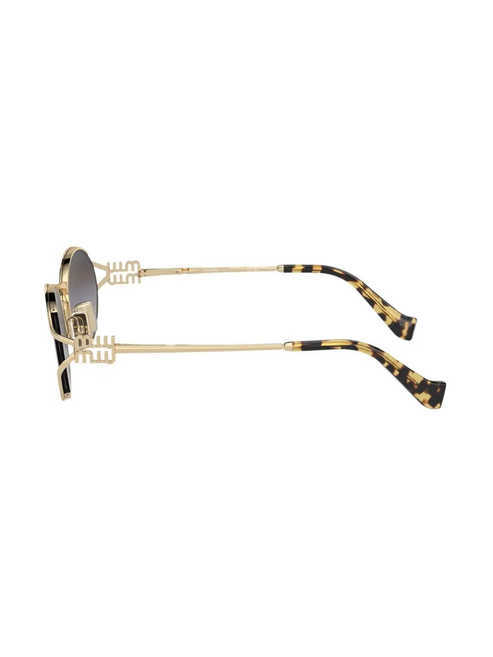 Miu Miu Eyewear lunettes de soleil ovales à plaque logo - kleostreetwear