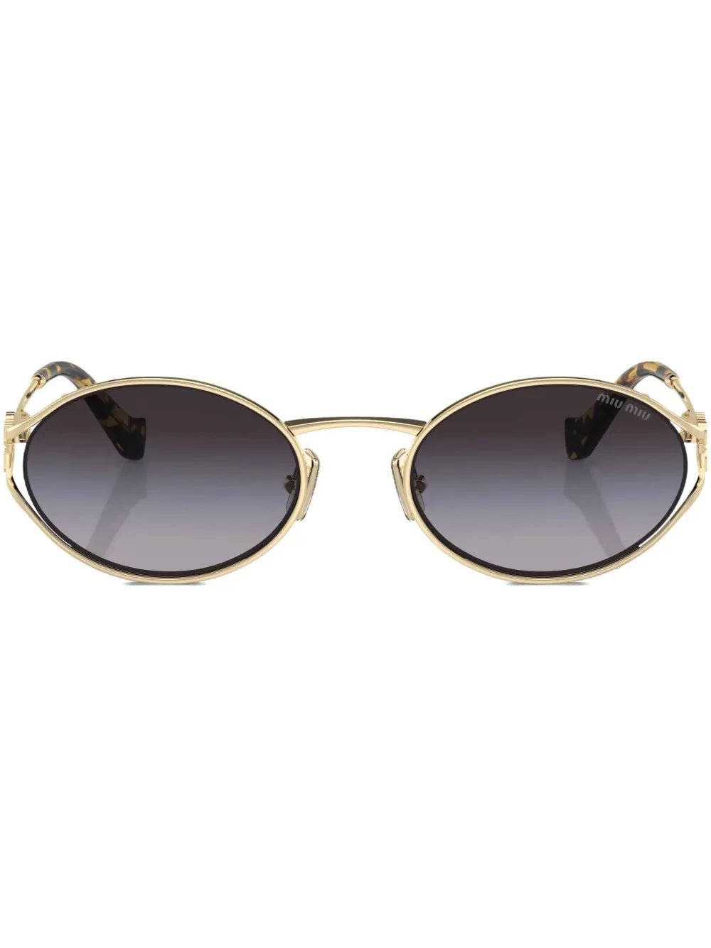 Miu Miu Eyewear lunettes de soleil ovales à plaque logo - kleostreetwear
