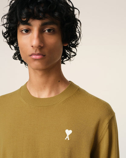 MUSTARD WOOL CREW NECK SWEATER - kleostreetwear
