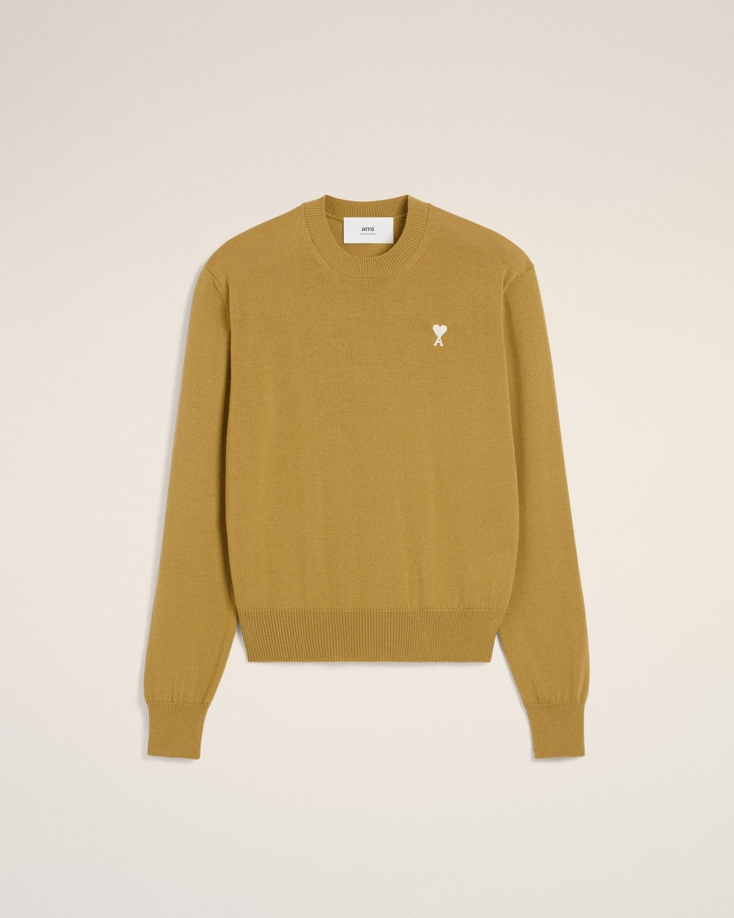MUSTARD WOOL CREW NECK SWEATER - kleostreetwear