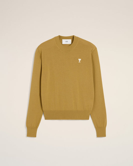 MUSTARD WOOL CREW NECK SWEATER - kleostreetwear
