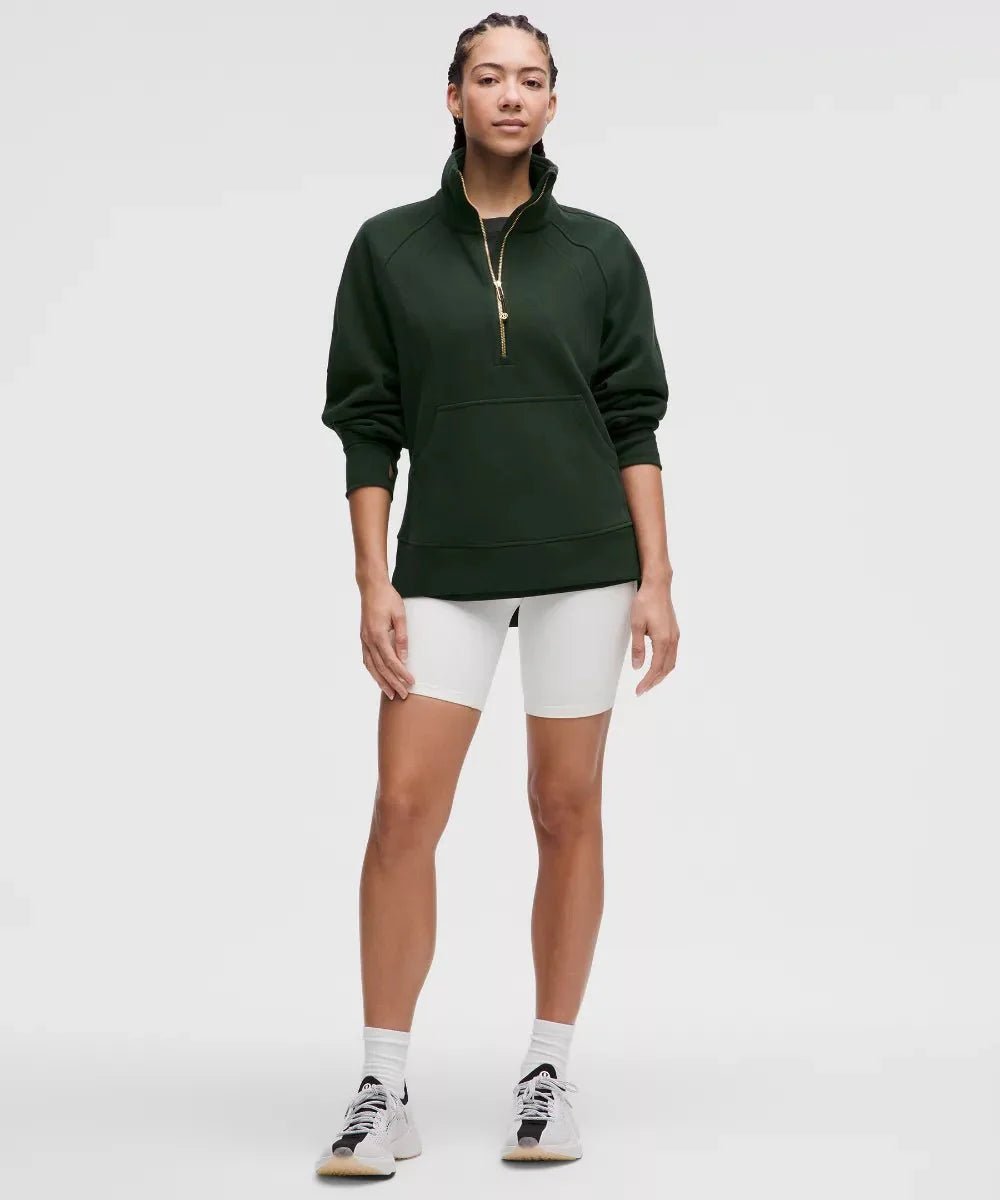 Sweat demi - zippé Scuba Oversized à col cheminée Long - kleostreetwear